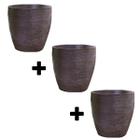 Kit 3 Vaso Planta 50x50 Oval Moderno Polietileno