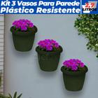 Kit 3 Vasos De Parede Plástico Meia Lua Horta Vertical Cuia 2,7L - Usual Utilidades