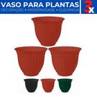 Kit 3 Vasos de Plástico Para Plantas 850ml Decorativo Jardim