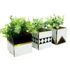 Kit 3 Vasos Decorado Mdf Home Casa Plantas 