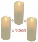 Kit 3 Velas De Led Eletrônica Chama Viva C/ baterias Inclusa - D' Presentes