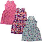 Kit 3 Vestido Infantil Roupa Menina Verão Estampado Sortidos