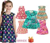 Kit 3 Vestidos Infantil Juvenil Menina 1 a 14 Verão Feminino