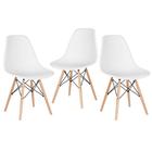 KIT - 3 x cadeiras Charles Eames Eiffel DSW - Base de madeira clara