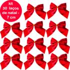 Kit 30 Laços Natalinos Decoração E Enfeite Para Arvore De Natal 7 Cm