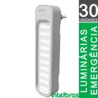 Kit 30 Lâmpadas Luminárias De Emergência 30 Leds 1w Recarregável Bivolt - Intelbras LEA 150 - Instalação Fácil, Até 40m2