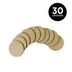 Kit 30 Mini Chapa Redonda Sem Furo Chaveiro MDF Aplique Tag Madeira Ornamento