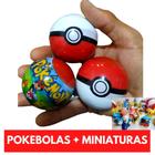 Kit 30 Pokebolas Pokemons + 30 Miniaturas 5cm Brinquedo Colecionável Presente