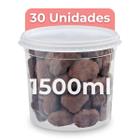 Kit 30 Potes de Plástico 1500ml Bolo de Pote Tranparente Descartável - BP Potes