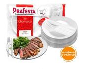 Kit 30 Prato Garfo E Faca Descartável Pra Churrasco Refeição