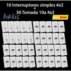 Kit 30 tomadas 10a + 10 interruptores 4x2 - enerbras artis - kit3010ea