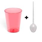 Kit 300 Copo e Colher 25ML Colorido Doce Mousse Brigadeiro
