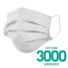 Kit 3000 Máscaras Descartáveis Adulto Tripla Camada Cor Branco