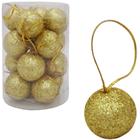 Kit 32 Bola De Natal Brilhante Glitter Arvore de Natal 4cm Ø