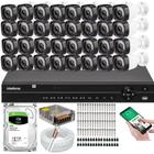 Kit 32 Câmeras de Segurança Full HD 1080p Dvr 32 Ch Intelbras c/Hd 3TB