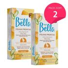 Kit 32 Folhas Prontas Para Depilação Facial Mel e Aloe Vera Depil Bella 2cx 16un