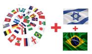 Kit 32 Nações + Bandeiras Do Brasil + De Israel 60 X 90 Cm