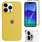 Kit 3em1 Compatível Com iPhone 14 Pro - Capa Case + Película de Vidro 3D Tela + Película de Câmera