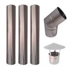 Kit 3m Dutos Chapéu Chinês Curva 45 Inox 304 - Chaminé