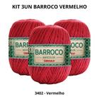 Kit 3un Barbante Barroco Maxcolor Nº 6 200g 226m Vermelho 3402 Círculo - Circulo