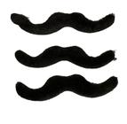 Kit 3un Bigode falso preto de pelucia com pontas viradas