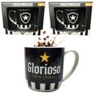 Kit 3Un Caneca Xicara Porcelana Premium Urban 300ml Café Botafogo Glorioso Oficial Selo - BRASFOOT