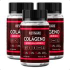 Kit 3un Colageno Verisol com Acido Hialuronico + Biotina + COQ10 + Silicio 60caps Morango Pele Cabelos Unhas Vitalidade Beleza - Revivare