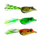 Kit 3un Iscas Pesca Superficie Sapinho Super Frog Deyu Sapo Anti Enrosco 5cm 8g