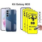 Kit 3UN Película de Cerâmica Fosca + Capinha Transparente Anti Impacto para Samsung Galaxy M35 5G