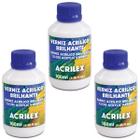 Kit 3un Verniz Acrílico Brilhante 100ml Acrilex Madeira MDF