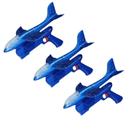 Kit 3x Brinquedos Lançador de Avião Luminoso Azul - AP TOYS