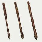 Kit 3x broca furar porcelanato azulejo cerâmica vidro 6  8 e 10mm