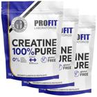 Kit 3x Creatina Pura Creatine 100% Pure 250g - Profit