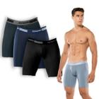 Kit 3x Cueca Box Longleg Masculina Esportiva Assadura Keeper