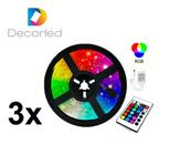 Kit 3x Fita Léd 5050 RGB 16 Cores Ip65 + Central + Controle