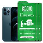 Kit 3x Película 9D Cerâmica P/ iPhone 12 Pro Max - Protetora Anti Impacto Queda Choque Shock Flexível Nano