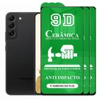 Kit 3x Película 9D Cerâmica P/ Samsung Galaxy S22 Plus - Protetora Anti Impacto Queda Choque Shock Flexível Nano