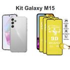 Kit 3x Películas de Cerâmica Fosca + Capa Capinha Transparente para Samsung Galaxy M15