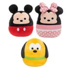 Kit 3x Pelúcias Disney Squishmallows Mickey Minnie e Pluto