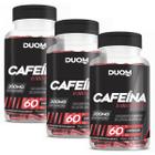 Kit 3x Potes Cafeína 180 Capsulas Comprimidos 200mg Suplemento Alimentar Premium 100% Puro Natural Duom
