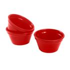 Kit 3x Ramequim Vermelho Silicone 150ml Recipiente Não Suja Canelado Ramekin Ramequin Cozinha Molho Molheira - VEM