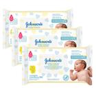 Kit 3X Toalhas Umedecidas Johnson's Baby Recém Nascido 96 Unidades