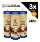 Kit 3x Vela De 7 Dias Atacado 250g Velas Na Cor Azul Escuro