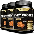 Kit 3X Whey Protein Power Nutrition Doce De Leite 900G