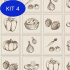 Kit 4 Adesivo Azulejo Para Área Gourmet Alimentos Laminado