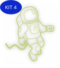 Kit 4 Adesivo Brilha No Escuro Neon Astronauta 40 Cm X 44,4