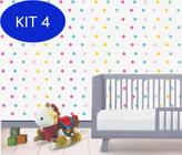 Kit 4 Adesivo Quarto Menina Bolinha Coloridas 5 Cm 160 Un