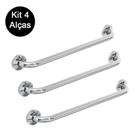 Kit 4 Alças Apoio Banheiro Acessibilidade Idoso Cadeirante Deficiente Inox