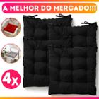 Kit 4 Almofadas Assento Grande Cheio Decorativa Futon 40x40cm Banco Sofá Poltrona Cadeira