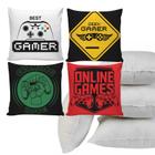 Kit 4 Almofadas Cheias Decorativas dy0157 Gamer Refil Enchimento Silicone 45x45